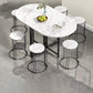 Modern Style Dining Table White Oval Drop-Leaf Dining Table for Home Use Clearhalo ' dining_table' 'Dining Tables & Seating' 'Dining Tables' 'Furniture' 'furniture_dining_table' 'Kitchen & Dining Furniture' 'kitchen&dining_furn' 'kitchen' 'kitchen_dining_table' 4133637