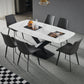 Rectangle Dining Site Table Contemporary Stone Dining Room Collection with Pedestal Clearhalo ' dining_table' 'Dining Tables & Seating' 'Dining Tables' 'furn' 'furn_dining_table' 'Furniture' 'furniture_dining_table' 'Kitchen & Dining Furniture' 'kitchen&dining_furn' 'kitchen' 'kitchen_dining_table' 4133670