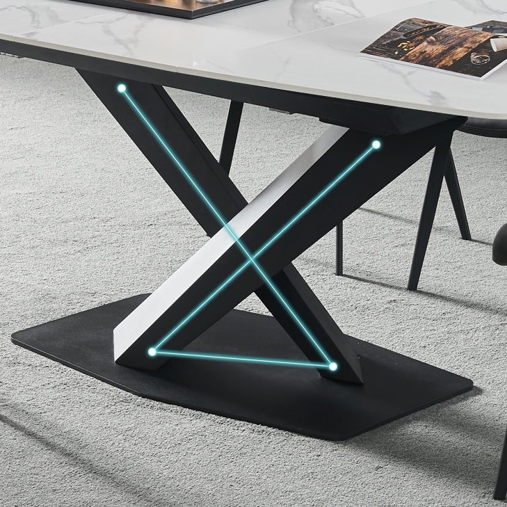 Rectangle Dining Site Table Contemporary Stone Dining Room Collection with Pedestal Clearhalo ' dining_table' 'Dining Tables & Seating' 'Dining Tables' 'furn' 'furn_dining_table' 'Furniture' 'furniture_dining_table' 'Kitchen & Dining Furniture' 'kitchen&dining_furn' 'kitchen' 'kitchen_dining_table' 4133677