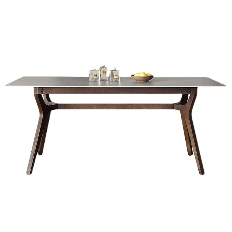 Mid-Century Modern Rectangle Dining Table Grey Sintered Stone Table Without Chairs Clearhalo ' dining_table' 'Dining Tables & Seating' 'Dining Tables' 'furn' 'furn_dining_table' 'Furniture' 'furniture_dining_table' 'Kitchen & Dining Furniture' 'kitchen&dining_furn' 'kitchen' 'kitchen_dining_table' 4133713