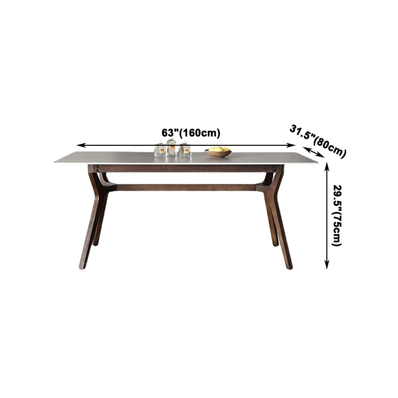 Mid-Century Modern Rectangle Dining Table Grey Sintered Stone Table Clearhalo ' dining_table' 'Dining Tables & Seating' 'Dining Tables' 'furn' 'furn_dining_table' 'Furniture' 'furniture_dining_table' 'Kitchen & Dining Furniture' 'kitchen&dining_furn' 'kitchen' 'kitchen_dining_table' 4133722