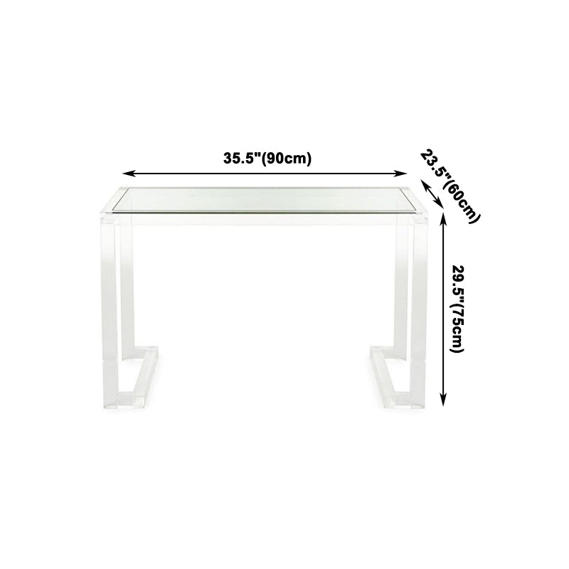 Acrylic Contemporary Rectangular Dining Table Clear Glass Table for Dining Room Clearhalo ' dining_table' 'Dining Tables & Seating' 'Dining Tables' 'furn' 'furn_dining_table' 'Furniture' 'furniture_dining_table' 'Kitchen & Dining Furniture' 'kitchen&dining_furn' 'kitchen' 'kitchen_dining_table' 4133733