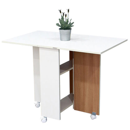 Mid-Century Modern Dining Table 39.37"L Wood Drop-Leaf Dining Table for Home Use White Clearhalo ' dining_table' 'Dining Tables & Seating' 'Dining Tables' 'Furniture' 'furniture_dining_table' 'Kitchen & Dining Furniture' 'kitchen&dining_furn' 'kitchen' 'kitchen_dining_table' 4133738