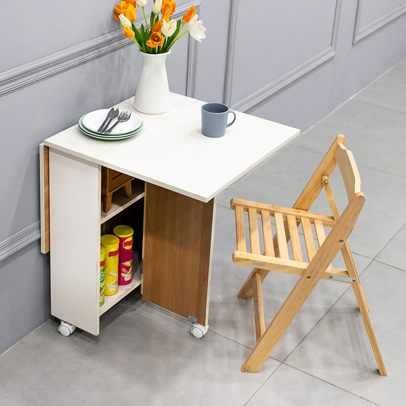 Mid-Century Modern Dining Table 39.37"L Wood Drop-Leaf Dining Table for Home Use Clearhalo ' dining_table' 'Dining Tables & Seating' 'Dining Tables' 'Furniture' 'furniture_dining_table' 'Kitchen & Dining Furniture' 'kitchen&dining_furn' 'kitchen' 'kitchen_dining_table' 4133739
