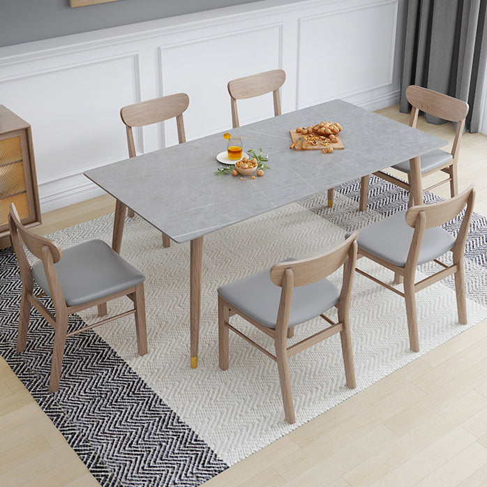 Rectangle Grey Tone Dining Table Sintered Stone Table Luxury Style with 4 Legs Clearhalo ' dining_table' 'Dining Tables & Seating' 'Dining Tables' 'furn' 'furn_dining_table' 'Furniture' 'furniture_dining_table' 'Kitchen & Dining Furniture' 'kitchen&dining_furn' 'kitchen' 'kitchen_dining_table' 4133750
