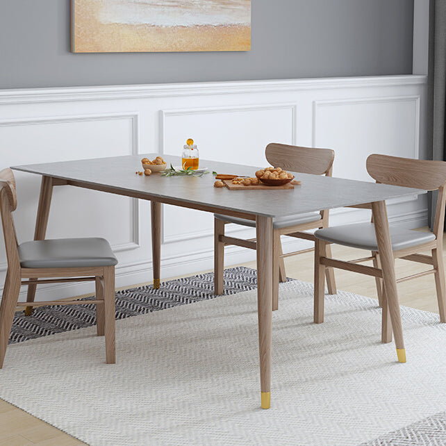Rectangle Grey Tone Dining Table Sintered Stone Table Luxury Style with 4 Legs Clearhalo ' dining_table' 'Dining Tables & Seating' 'Dining Tables' 'furn' 'furn_dining_table' 'Furniture' 'furniture_dining_table' 'Kitchen & Dining Furniture' 'kitchen&dining_furn' 'kitchen' 'kitchen_dining_table' 4133751