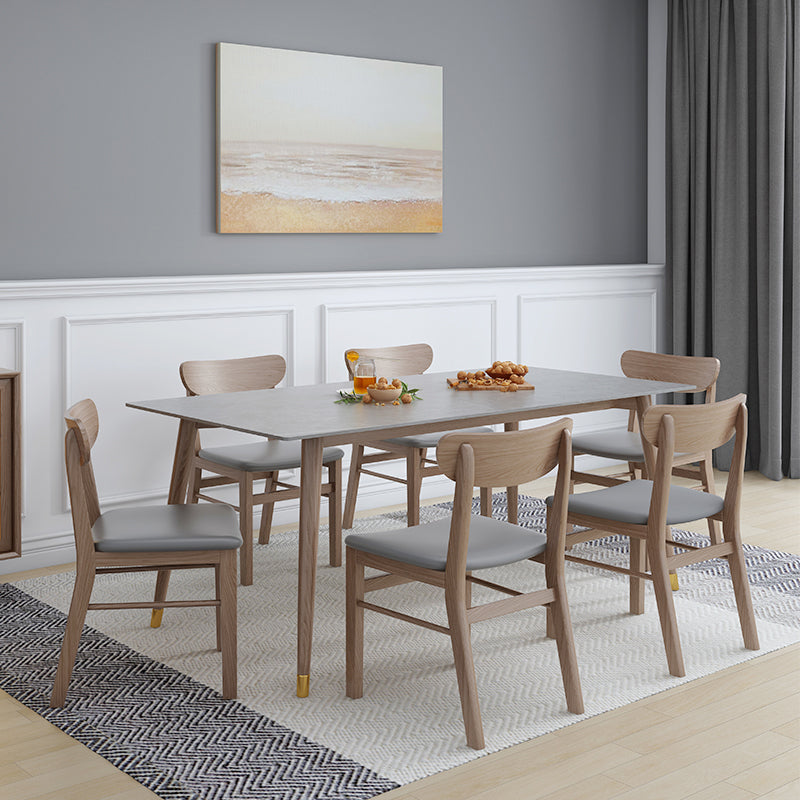 Rectangle Grey Tone Dining Table Sintered Stone Table Luxury Style with 4 Legs Clearhalo ' dining_table' 'Dining Tables & Seating' 'Dining Tables' 'furn' 'furn_dining_table' 'Furniture' 'furniture_dining_table' 'Kitchen & Dining Furniture' 'kitchen&dining_furn' 'kitchen' 'kitchen_dining_table' 4133752