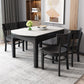 Round Contemporary Dining Table Sintered Stone Table with 4 Black Ash Solid Wood Legs Clearhalo ' dining_table' 'Dining Tables & Seating' 'Dining Tables' 'furn' 'furn_dining_table' 'Furniture' 'furniture_dining_table' 'Kitchen & Dining Furniture' 'kitchen&dining_furn' 'kitchen' 'kitchen_dining_table' 4133765