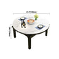 Round Contemporary Dining Table Sintered Stone Table with 4 Black Ash Solid Wood Legs Clearhalo ' dining_table' 'Dining Tables & Seating' 'Dining Tables' 'furn' 'furn_dining_table' 'Furniture' 'furniture_dining_table' 'Kitchen & Dining Furniture' 'kitchen&dining_furn' 'kitchen' 'kitchen_dining_table' 4133772