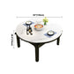 Round Contemporary Dining Table Sintered Stone Table with 4 Black Ash Solid Wood Legs Clearhalo ' dining_table' 'Dining Tables & Seating' 'Dining Tables' 'furn' 'furn_dining_table' 'Furniture' 'furniture_dining_table' 'Kitchen & Dining Furniture' 'kitchen&dining_furn' 'kitchen' 'kitchen_dining_table' 4133773