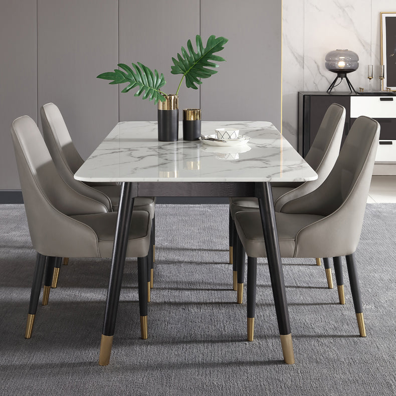 Marble Luxury Dining Table 4 Legs Base Rectangle Table for Home Clearhalo ' dining_table' 'Dining Tables & Seating' 'Dining Tables' 'furn' 'furn_dining_table' 'Furniture' 'furniture_dining_table' 'Kitchen & Dining Furniture' 'kitchen&dining_furn' 'kitchen' 'kitchen_dining_table' 4133777