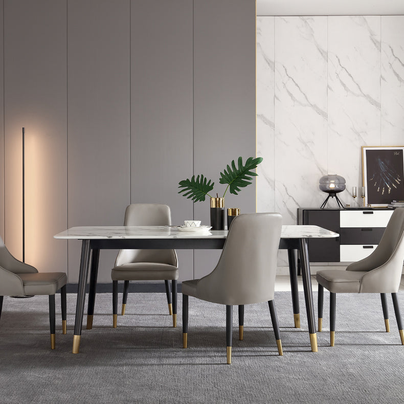 Marble Luxury Dining Table 4 Legs Base Rectangle Table for Home Clearhalo ' dining_table' 'Dining Tables & Seating' 'Dining Tables' 'furn' 'furn_dining_table' 'Furniture' 'furniture_dining_table' 'Kitchen & Dining Furniture' 'kitchen&dining_furn' 'kitchen' 'kitchen_dining_table' 4133778