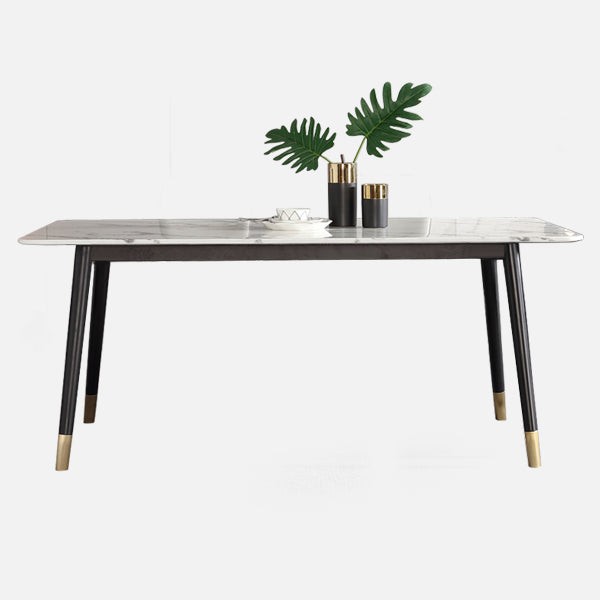 Marble Luxury Dining Table 4 Legs Base Rectangle Table for Home Without Chairs Clearhalo ' dining_table' 'Dining Tables & Seating' 'Dining Tables' 'furn' 'furn_dining_table' 'Furniture' 'furniture_dining_table' 'Kitchen & Dining Furniture' 'kitchen&dining_furn' 'kitchen' 'kitchen_dining_table' 4133779