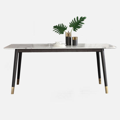 Marble Luxury Dining Table 4 Legs Base Rectangle Table for Home Without Chairs Clearhalo ' dining_table' 'Dining Tables & Seating' 'Dining Tables' 'furn' 'furn_dining_table' 'Furniture' 'furniture_dining_table' 'Kitchen & Dining Furniture' 'kitchen&dining_furn' 'kitchen' 'kitchen_dining_table' 4133779