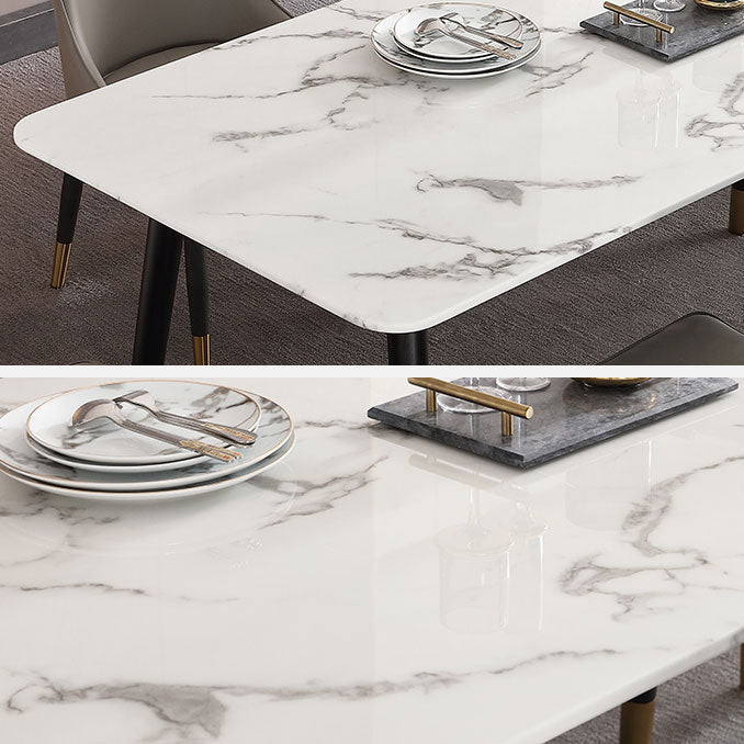 Marble Luxury Dining Table 4 Legs Base Rectangle Table for Home Clearhalo ' dining_table' 'Dining Tables & Seating' 'Dining Tables' 'furn' 'furn_dining_table' 'Furniture' 'furniture_dining_table' 'Kitchen & Dining Furniture' 'kitchen&dining_furn' 'kitchen' 'kitchen_dining_table' 4133782