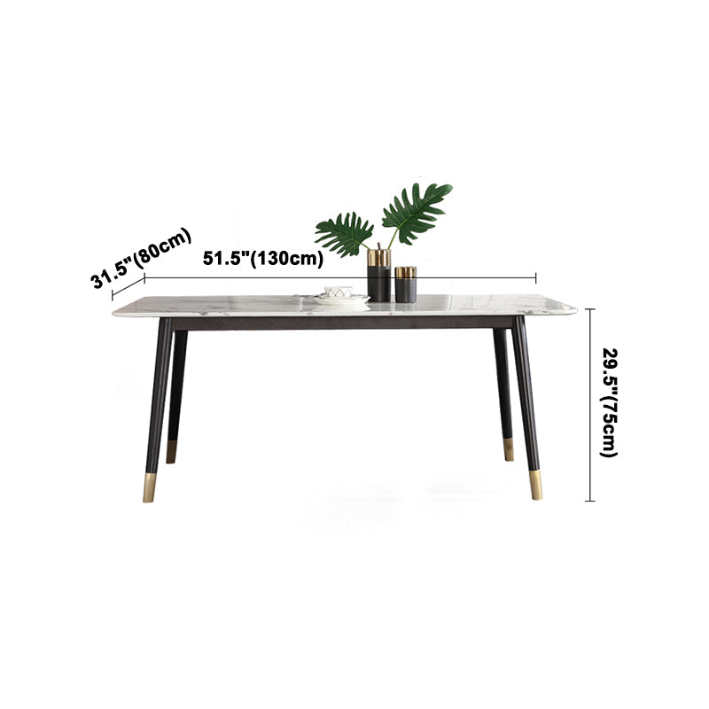 Marble Luxury Dining Table 4 Legs Base Rectangle Table for Home Clearhalo ' dining_table' 'Dining Tables & Seating' 'Dining Tables' 'furn' 'furn_dining_table' 'Furniture' 'furniture_dining_table' 'Kitchen & Dining Furniture' 'kitchen&dining_furn' 'kitchen' 'kitchen_dining_table' 4133785