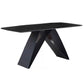 Contemporary Rectangle Dining Table Double Pedestal Furniture for Dining Room Black Without Chairs Clearhalo ' dining_table' 'Dining Tables & Seating' 'Dining Tables' 'furn' 'furn_dining_table' 'Furniture' 'furniture_dining_table' 'Kitchen & Dining Furniture' 'kitchen&dining_furn' 'kitchen' 'kitchen_dining_table' 4133793