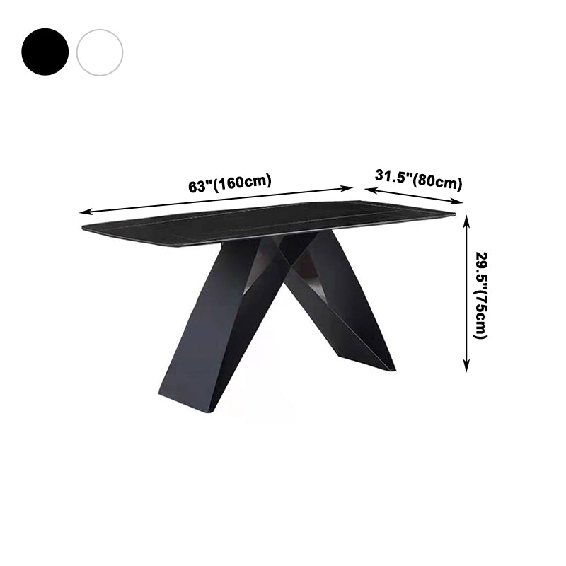 Contemporary Rectangle Dining Table Double Pedestal Furniture for Dining Room Clearhalo ' dining_table' 'Dining Tables & Seating' 'Dining Tables' 'furn' 'furn_dining_table' 'Furniture' 'furniture_dining_table' 'Kitchen & Dining Furniture' 'kitchen&dining_furn' 'kitchen' 'kitchen_dining_table' 4133801