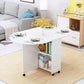 Mid-Century Modern Dining Table Wood Drop-Leaf Home Use Dining Table White Without Chairs Clearhalo ' dining_table' 'Dining Tables & Seating' 'Dining Tables' 'furn' 'furn_dining_table' 'Furniture' 'furniture_dining_table' 'Kitchen & Dining Furniture' 'kitchen&dining_furn' 'kitchen' 'kitchen_dining_table' 4133805