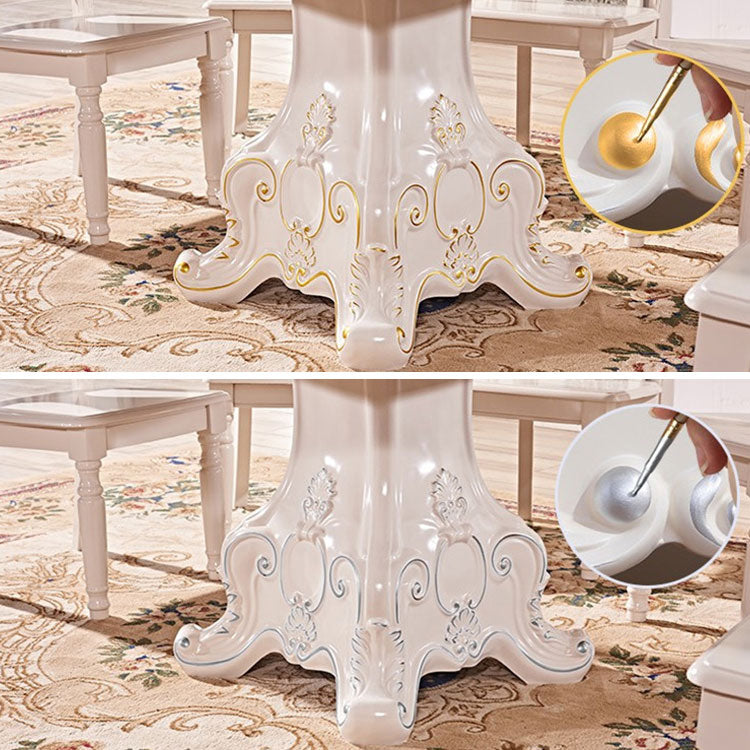 Solid Wood Victorian Round Table White Marble Top Table with Pedestal Clearhalo ' dining_table' 'Dining Tables & Seating' 'Dining Tables' 'furn' 'furn_dining_table' 'Furniture' 'furniture_dining_table' 'Kitchen & Dining Furniture' 'kitchen&dining_furn' 'kitchen' 'kitchen_dining_table' 4133837