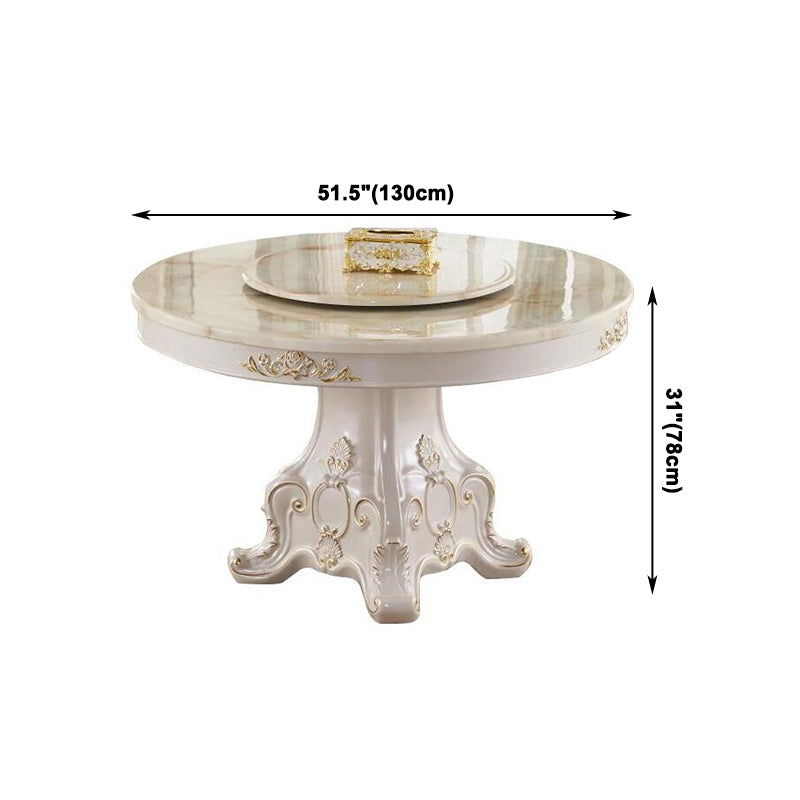 Solid Wood Victorian Round Table White Marble Top Table with Pedestal Clearhalo ' dining_table' 'Dining Tables & Seating' 'Dining Tables' 'furn' 'furn_dining_table' 'Furniture' 'furniture_dining_table' 'Kitchen & Dining Furniture' 'kitchen&dining_furn' 'kitchen' 'kitchen_dining_table' 4133838
