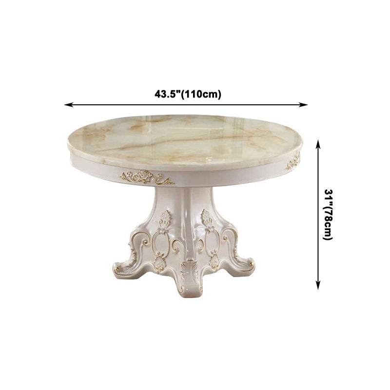 Solid Wood Victorian Round Table White Marble Top Table with Pedestal Clearhalo ' dining_table' 'Dining Tables & Seating' 'Dining Tables' 'furn' 'furn_dining_table' 'Furniture' 'furniture_dining_table' 'Kitchen & Dining Furniture' 'kitchen&dining_furn' 'kitchen' 'kitchen_dining_table' 4133839