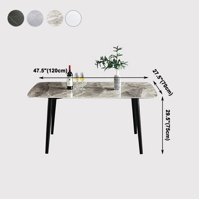 Rectangle Modern Dining Table Four-Color Fixed Table with Sintered Stone Clearhalo ' dining_table' 'Dining Tables & Seating' 'Dining Tables' 'furn' 'furn_dining_table' 'Furniture' 'furniture_dining_table' 'Kitchen & Dining Furniture' 'kitchen&dining_furn' 'kitchen' 'kitchen_dining_table' 4133854