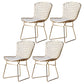 Glam Metal Dining Side Chair Dining Room Cross Back Armless Upholstered Chair White 4 Piece Set Clearhalo ' kitchen&dining_furn' 'Dining Chairs' 'Dining Tables & Seating' 'dining_chair' 'furn' 'furn_dining_chair' 'Furniture' 'furniture_dining_chair' 'Kitchen & Dining Furniture' 'kitchen' 4139652