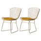 Glam Metal Dining Side Chair Dining Room Cross Back Armless Upholstered Chair Yellow 2 Piece Set Clearhalo ' kitchen&dining_furn' 'Dining Chairs' 'Dining Tables & Seating' 'dining_chair' 'furn' 'furn_dining_chair' 'Furniture' 'furniture_dining_chair' 'Kitchen & Dining Furniture' 'kitchen' 4139655