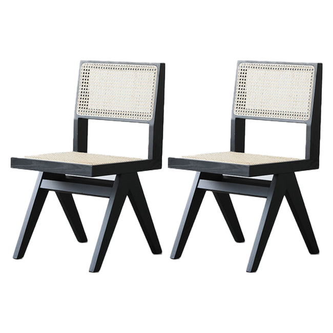 Traditional Style Dining Chairs Kitchen Armless Side Chair with Wooden Legs Black 2 Piece Set Clearhalo ' kitchen&dining_furn' 'Dining Chairs' 'Dining Tables & Seating' 'dining_chair' 'furn' 'furn_dining_chair' 'Furniture' 'furniture_dining_chair' 'Kitchen & Dining Furniture' 'kitchen' 4139672