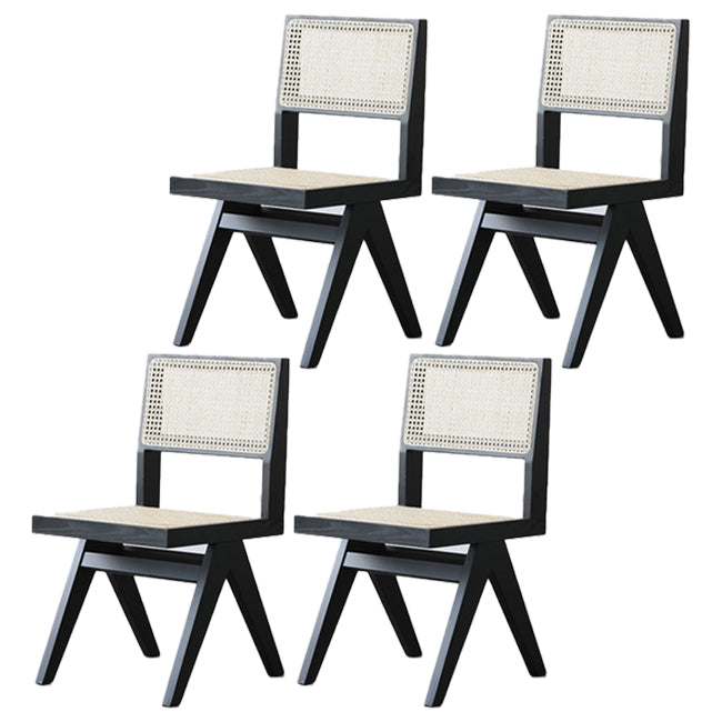 Traditional Style Dining Chairs Kitchen Armless Side Chair with Wooden Legs Black 4 Piece Set Clearhalo ' kitchen&dining_furn' 'Dining Chairs' 'Dining Tables & Seating' 'dining_chair' 'furn' 'furn_dining_chair' 'Furniture' 'furniture_dining_chair' 'Kitchen & Dining Furniture' 'kitchen' 4139673