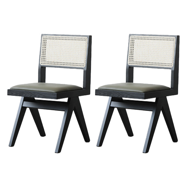 Traditional Style Dining Chairs Kitchen Armless Side Chair with Wooden Legs Textured Black 2 Piece Set Clearhalo ' kitchen&dining_furn' 'Dining Chairs' 'Dining Tables & Seating' 'dining_chair' 'furn' 'furn_dining_chair' 'Furniture' 'furniture_dining_chair' 'Kitchen & Dining Furniture' 'kitchen' 4139684