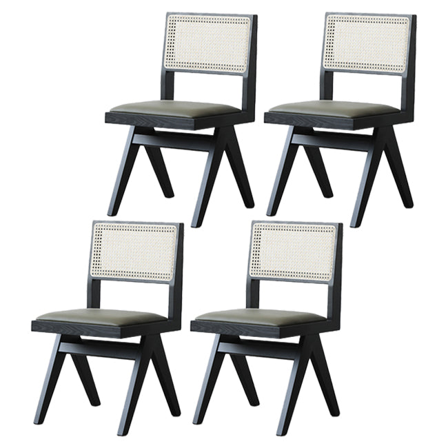 Traditional Style Dining Chairs Kitchen Armless Side Chair with Wooden Legs Textured Black 4 Piece Set Clearhalo ' kitchen&dining_furn' 'Dining Chairs' 'Dining Tables & Seating' 'dining_chair' 'furn' 'furn_dining_chair' 'Furniture' 'furniture_dining_chair' 'Kitchen & Dining Furniture' 'kitchen' 4139686