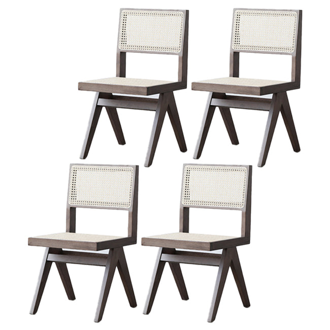 Traditional Style Dining Chairs Kitchen Armless Side Chair with Wooden Legs Walnut 4 Piece Set Clearhalo ' kitchen&dining_furn' 'Dining Chairs' 'Dining Tables & Seating' 'dining_chair' 'furn' 'furn_dining_chair' 'Furniture' 'furniture_dining_chair' 'Kitchen & Dining Furniture' 'kitchen' 4139699