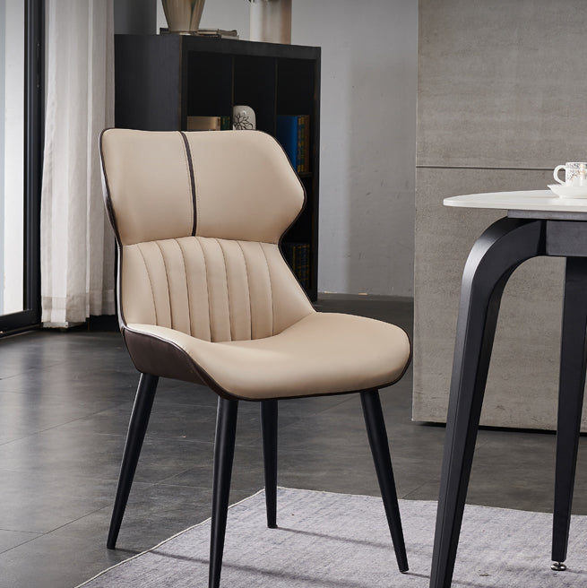 Modern Home Dining Side Chair Leather Armless Dining Chairs (Set of 2) Clearhalo ' kitchen&dining_furn' 'Dining Chairs' 'Dining Tables & Seating' 'dining_chair' 'furn' 'furn_dining_chair' 'Furniture' 'furniture_dining_chair' 'Kitchen & Dining Furniture' 'kitchen' 4139704