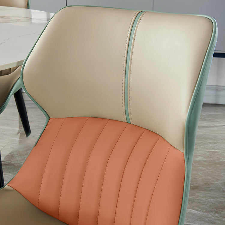 Modern Home Dining Side Chair Leather Armless Dining Chairs (Set of 2) Clearhalo ' kitchen&dining_furn' 'Dining Chairs' 'Dining Tables & Seating' 'dining_chair' 'furn' 'furn_dining_chair' 'Furniture' 'furniture_dining_chair' 'Kitchen & Dining Furniture' 'kitchen' 4139708