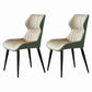 Modern Home Dining Side Chair Leather Armless Dining Chairs (Set of 2) Beige-Green Clearhalo ' kitchen&dining_furn' 'Dining Chairs' 'Dining Tables & Seating' 'dining_chair' 'furn' 'furn_dining_chair' 'Furniture' 'furniture_dining_chair' 'Kitchen & Dining Furniture' 'kitchen' 4139709
