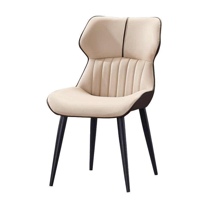 Modern Home Dining Side Chair Leather Armless Dining Chairs (Set of 2) Clearhalo ' kitchen&dining_furn' 'Dining Chairs' 'Dining Tables & Seating' 'dining_chair' 'furn' 'furn_dining_chair' 'Furniture' 'furniture_dining_chair' 'Kitchen & Dining Furniture' 'kitchen' 4139710