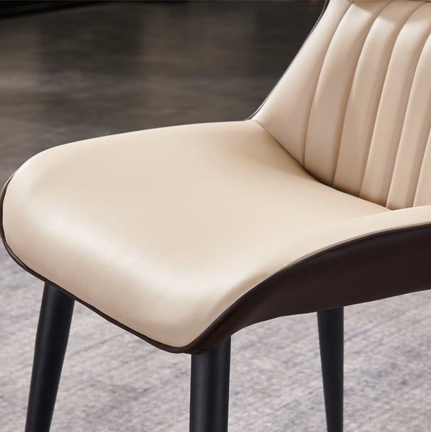 Modern Home Dining Side Chair Leather Armless Dining Chairs (Set of 2) Clearhalo ' kitchen&dining_furn' 'Dining Chairs' 'Dining Tables & Seating' 'dining_chair' 'furn' 'furn_dining_chair' 'Furniture' 'furniture_dining_chair' 'Kitchen & Dining Furniture' 'kitchen' 4139714