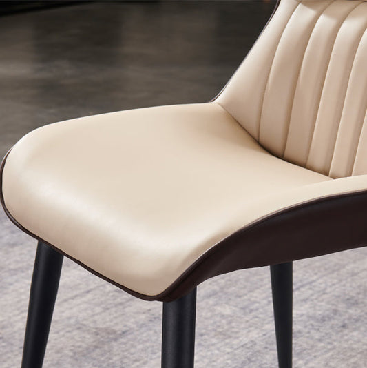 Modern Home Dining Side Chair Leather Armless Dining Chairs (Set of 2) Clearhalo ' kitchen&dining_furn' 'Dining Chairs' 'Dining Tables & Seating' 'dining_chair' 'furn' 'furn_dining_chair' 'Furniture' 'furniture_dining_chair' 'Kitchen & Dining Furniture' 'kitchen' 4139714