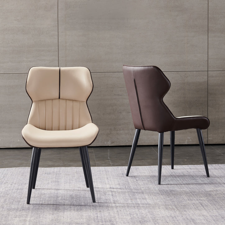 Modern Home Dining Side Chair Leather Armless Dining Chairs (Set of 2) Clearhalo ' kitchen&dining_furn' 'Dining Chairs' 'Dining Tables & Seating' 'dining_chair' 'furn' 'furn_dining_chair' 'Furniture' 'furniture_dining_chair' 'Kitchen & Dining Furniture' 'kitchen' 4139716
