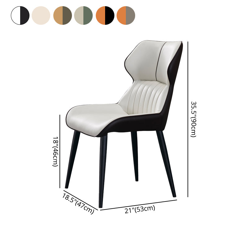 Modern Home Dining Side Chair Leather Armless Dining Chairs (Set of 2) Clearhalo ' kitchen&dining_furn' 'Dining Chairs' 'Dining Tables & Seating' 'dining_chair' 'furn' 'furn_dining_chair' 'Furniture' 'furniture_dining_chair' 'Kitchen & Dining Furniture' 'kitchen' 4139717