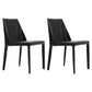 Contemporary Style Leather Dining Chairs Solid Back Armless Chairs for Home Use (Set of 2) Black Clearhalo ' kitchen&dining_furn' 'Dining Chairs' 'Dining Tables & Seating' 'dining_chair' 'furn' 'furn_dining_chair' 'Furniture' 'furniture_dining_chair' 'Kitchen & Dining Furniture' 'kitchen' 4139719