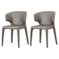 Modern Leather Dining Room Chair Wingback Arm Chair for Home Use (Set of 2) Grey Clearhalo ' kitchen&dining_furn' 'Dining Chairs' 'Dining Tables & Seating' 'dining_chair' 'furn' 'furn_dining_chair' 'Furniture' 'furniture_dining_chair' 'Kitchen & Dining Furniture' 'kitchen' 4139739