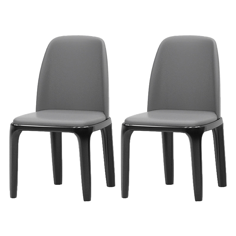 Matte Finish Industrial Side Chair Parsons Leather Dining Chair (Set of 2) Grey Clearhalo ' kitchen&dining_furn' 'Dining Chairs' 'Dining Tables & Seating' 'dining_chair' 'furn' 'furn_dining_chair' 'Furniture' 'furniture_dining_chair' 'Kitchen & Dining Furniture' 'kitchen' 4139754
