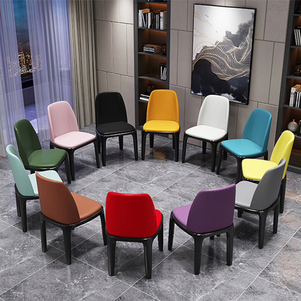 Matte Finish Industrial Side Chair Parsons Leather Dining Chair (Set of 2) Clearhalo ' kitchen&dining_furn' 'Dining Chairs' 'Dining Tables & Seating' 'dining_chair' 'furn' 'furn_dining_chair' 'Furniture' 'furniture_dining_chair' 'Kitchen & Dining Furniture' 'kitchen' 4139755