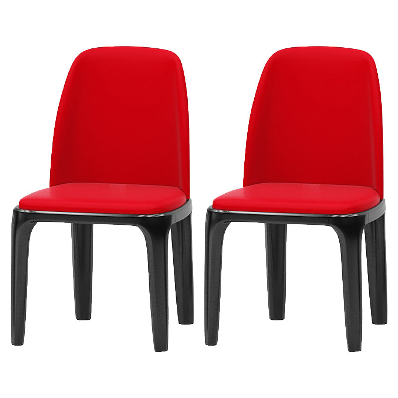 Matte Finish Industrial Side Chair Parsons Leather Dining Chair (Set of 2) Red Clearhalo ' kitchen&dining_furn' 'Dining Chairs' 'Dining Tables & Seating' 'dining_chair' 'furn' 'furn_dining_chair' 'Furniture' 'furniture_dining_chair' 'Kitchen & Dining Furniture' 'kitchen' 4139756