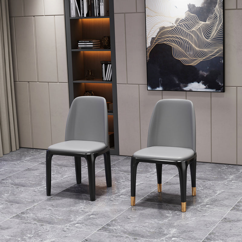 Matte Finish Industrial Side Chair Parsons Leather Dining Chair (Set of 2) Clearhalo ' kitchen&dining_furn' 'Dining Chairs' 'Dining Tables & Seating' 'dining_chair' 'furn' 'furn_dining_chair' 'Furniture' 'furniture_dining_chair' 'Kitchen & Dining Furniture' 'kitchen' 4139757