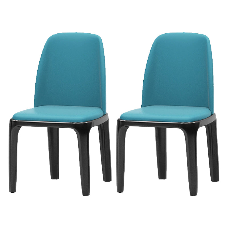 Matte Finish Industrial Side Chair Parsons Leather Dining Chair (Set of 2) Blue Clearhalo ' kitchen&dining_furn' 'Dining Chairs' 'Dining Tables & Seating' 'dining_chair' 'furn' 'furn_dining_chair' 'Furniture' 'furniture_dining_chair' 'Kitchen & Dining Furniture' 'kitchen' 4139762