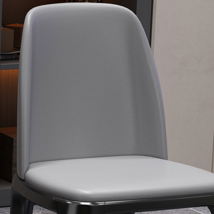 Matte Finish Industrial Side Chair Parsons Leather Dining Chair (Set of 2) Clearhalo ' kitchen&dining_furn' 'Dining Chairs' 'Dining Tables & Seating' 'dining_chair' 'furn' 'furn_dining_chair' 'Furniture' 'furniture_dining_chair' 'Kitchen & Dining Furniture' 'kitchen' 4139763